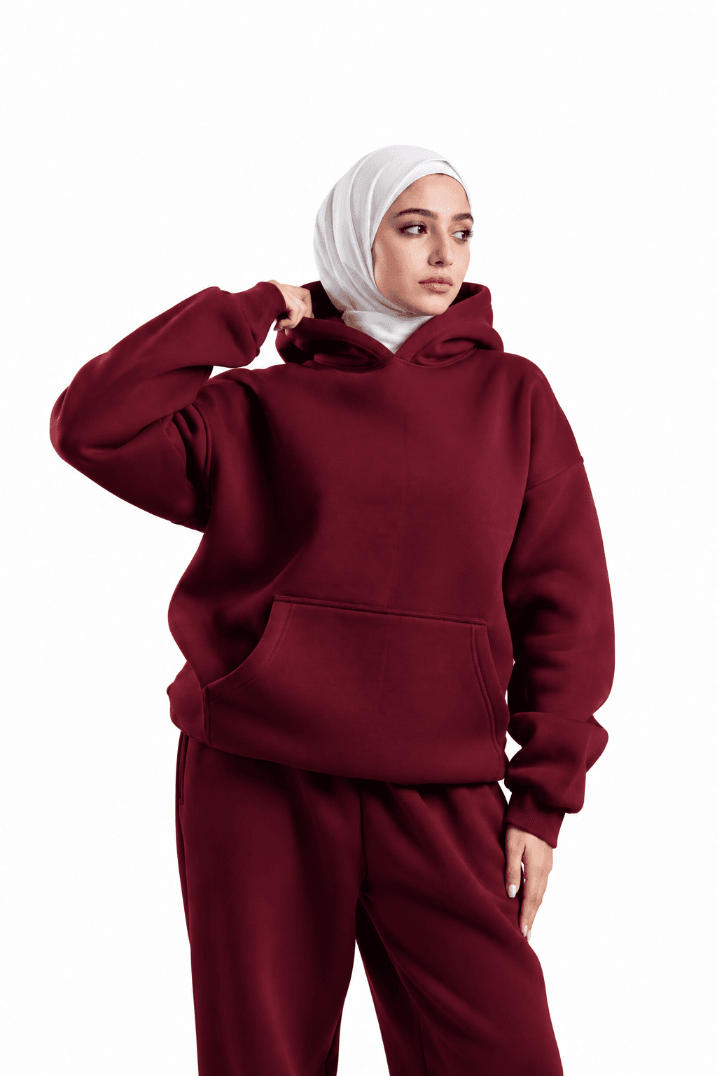 RAW Oversized Hoodie — Burgundy