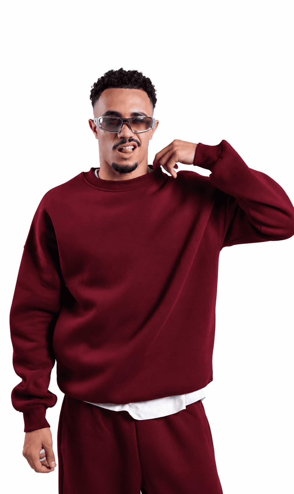RAW Short Neck Sweatshirt — Burgundy