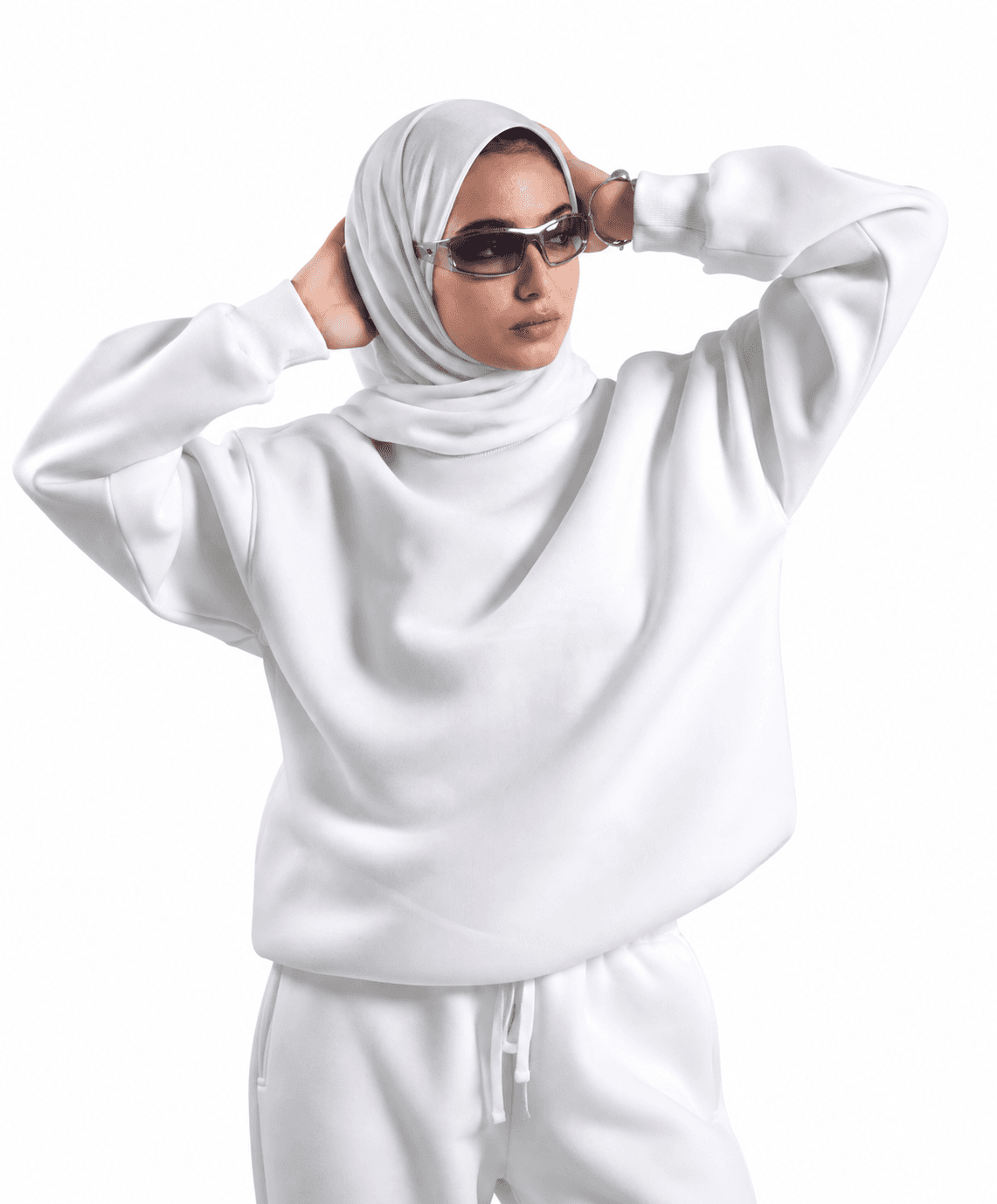 RAW Short Neck Sweatshirt — White